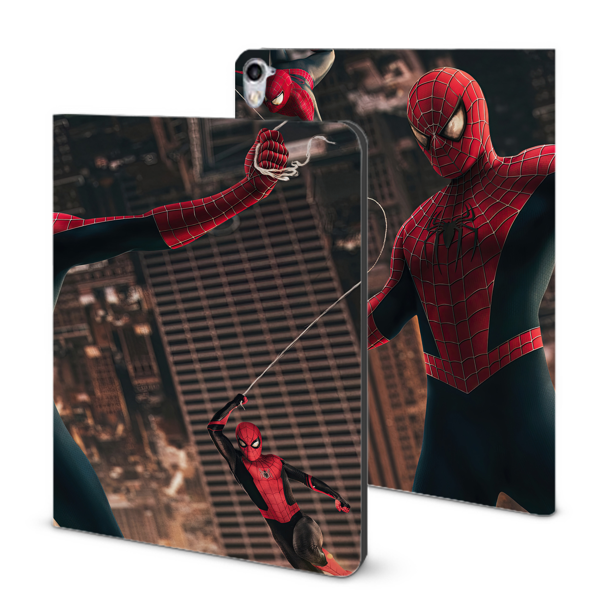 （画像用） Spider Man スパイダーマン IPad ケース ブック型 PUレザー TPU 耐衝撃 軽量 薄型 ペン収納なし 全面保護 IPad 各モデル対応